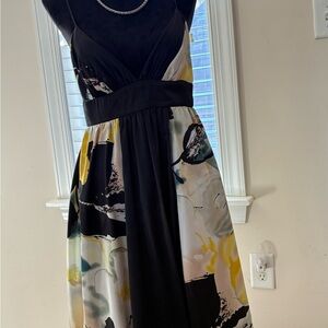Chic Black and Yellow Maxi Dress